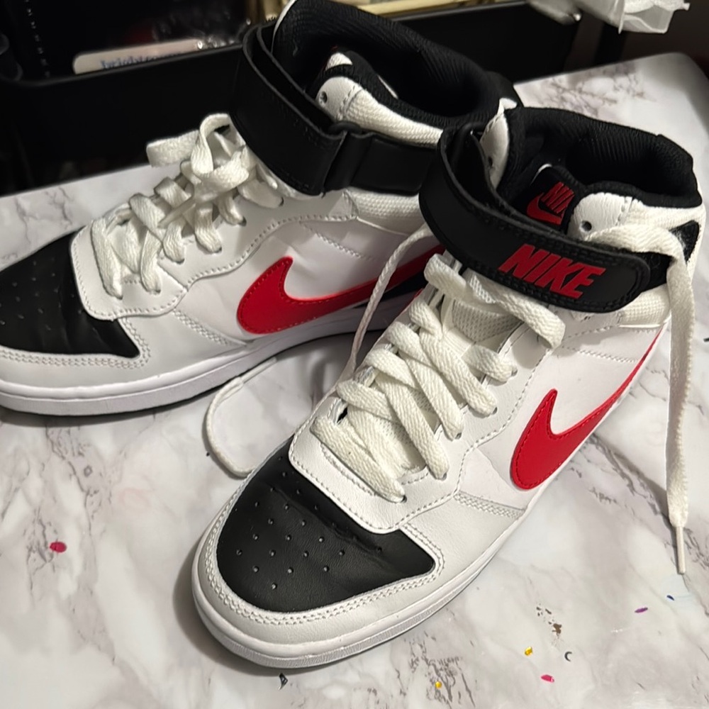 Nike High-Top Sneakers - White, Black, Red